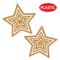 12 Pack Beistle Gold 3-D Plastic Star Centerpiece