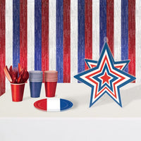 12 Pack Beistle Red, White and Blue 3-D Plastic Star Centerpiece