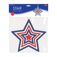 12 Pack Beistle Red, White and Blue 3-D Plastic Star Centerpiece
