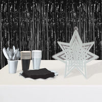 12 Pack Beistle Silver 3-D Plastic Star Centerpiece