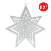 12 Pack Beistle Silver 3-D Plastic Star Centerpiece