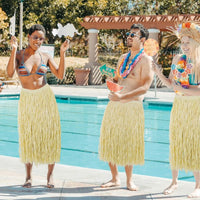 12 Pack Bulk Natural Colored Extra Large Hula Skirt