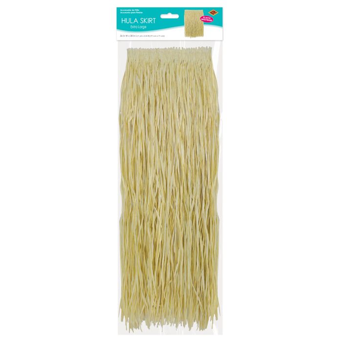 12 Pack Bulk Natural Colored Extra Large Hula Skirt