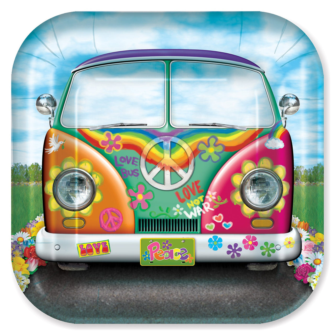 Hippie Bus Plates - Bulk 96 Pack