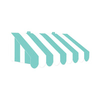 3-D Teal/White Awning Wall Decoration - Bulk 6 Pack