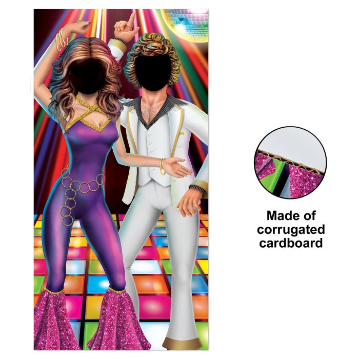 Disco Couple Photo Prop Stand-Up (1 per package)