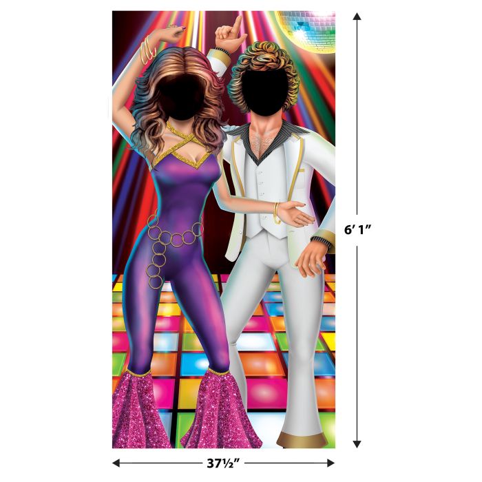 4 Pack Bulk Disco Couple Photo Prop Stand-Up