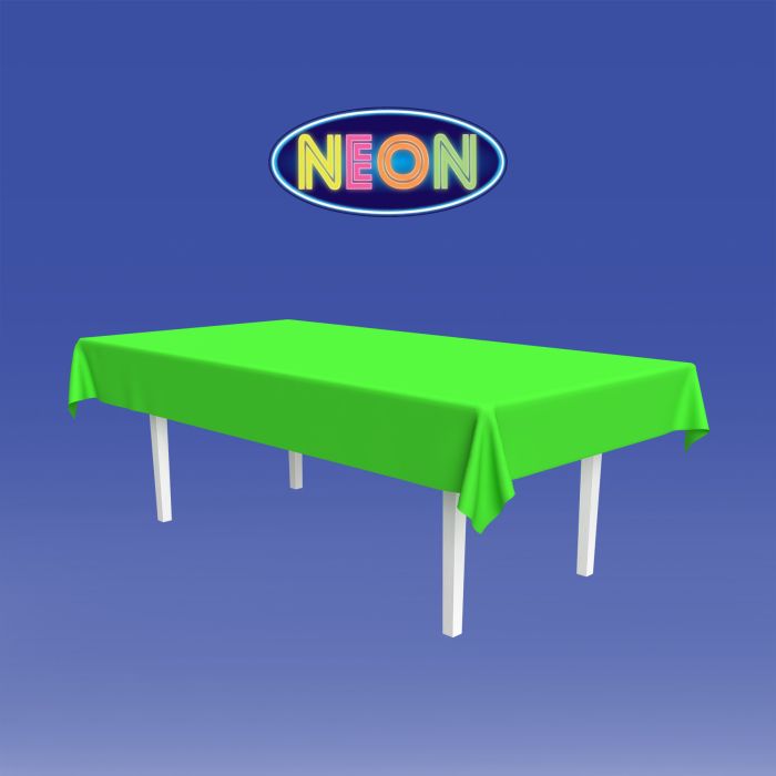 12 Pack Bulk Neon Lime Plastic Rectangular Tablecover