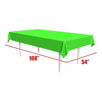 12 Pack Bulk Neon Lime Plastic Rectangular Tablecover