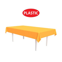 12 Pack Bulk Neon Orange Plastic Rectangular Tablecover