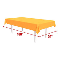 12 Pack Bulk Neon Orange Plastic Rectangular Tablecover