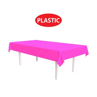 12 Pack Bulk Neon Pink Plastic Rectangular Tablecover