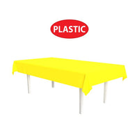 12 Pack Bulk Yellow Plastic Rectangular Tablecover