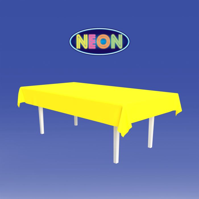 12 Pack Bulk Yellow Plastic Rectangular Tablecover