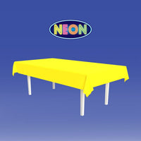 12 Pack Bulk Yellow Plastic Rectangular Tablecover