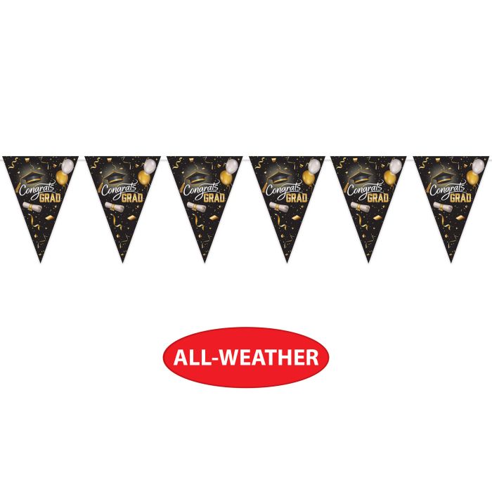 12 Pack Bulk Graduation Oversized Pennant Banner