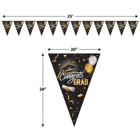 12 Pack Bulk Graduation Oversized Pennant Banner