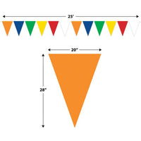 12 Pack Bulk Multi-Color Oversized Pennant Banner
