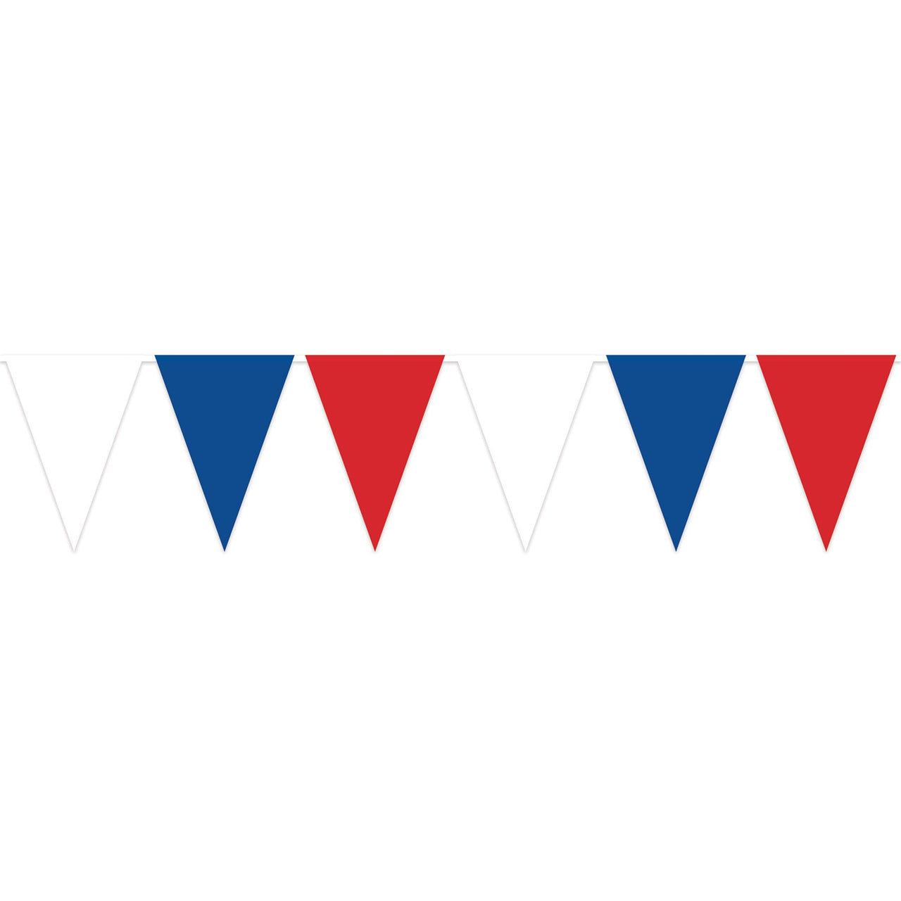 Red, White/Blue Oversized Pennant Banner - Bulk 12 Pack