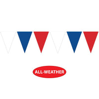 12 Pack Bulk Red, White/Blue Oversized Pennant Banner