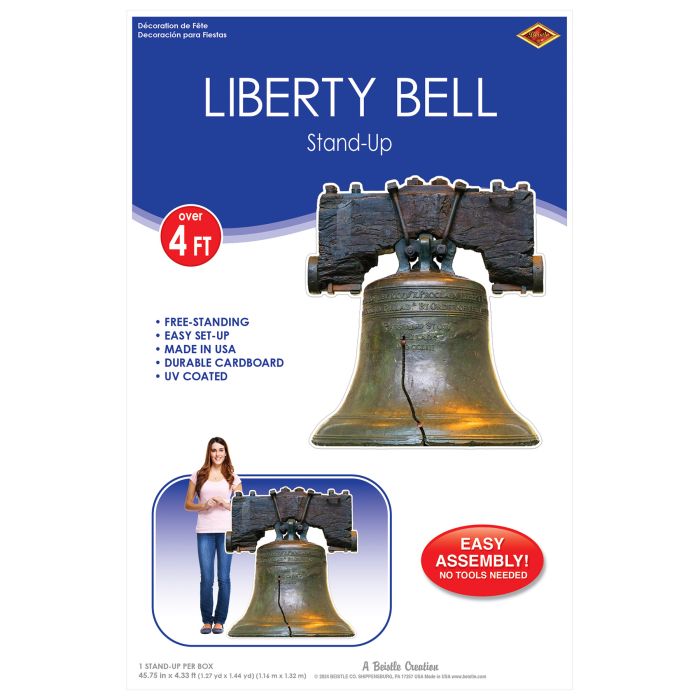 4 Pack Bulk Liberty Bell Stand-Up Decoration