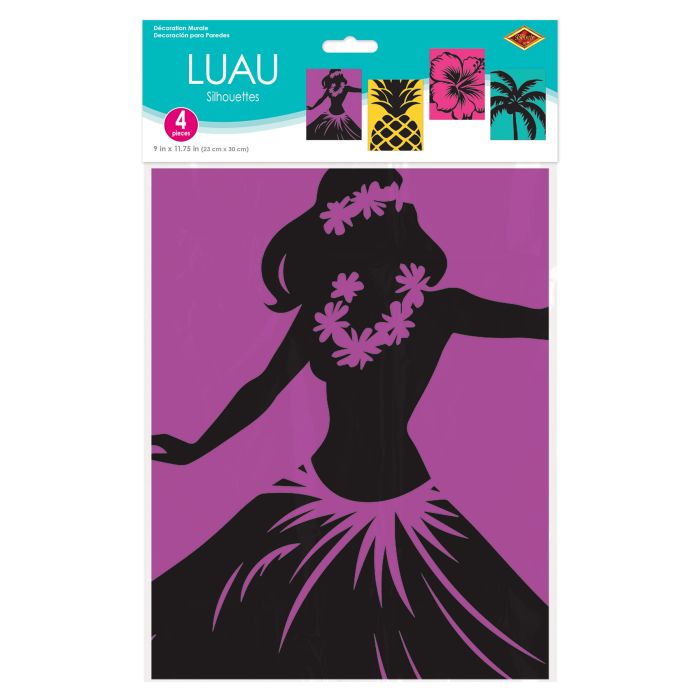 48 Piece Bulk Luau Silhouette Decorations