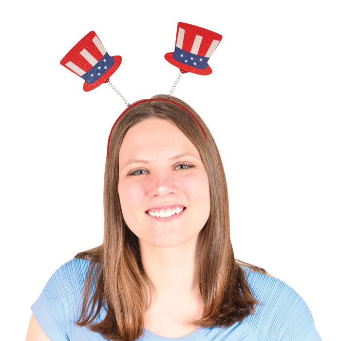 12 Pack Bulk Patriotic Top Hat Boppers