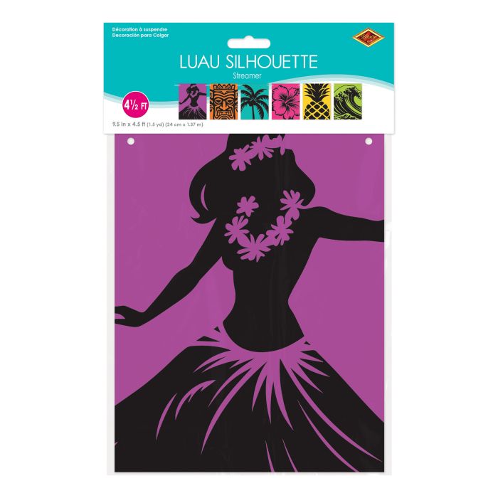 12 Pack Bulk Luau Silhouette Streamer