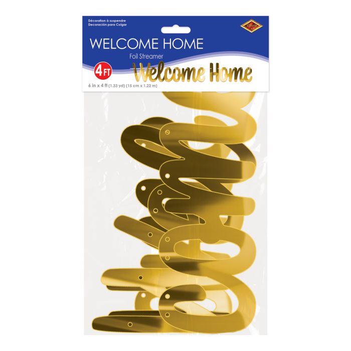 12 Pack Bulk Foil Welcome Home Streamer