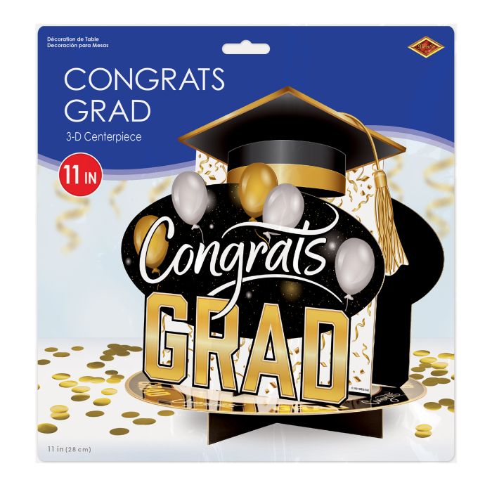 12 Pack Bulk 3-D Congrats Grad Centerpiece