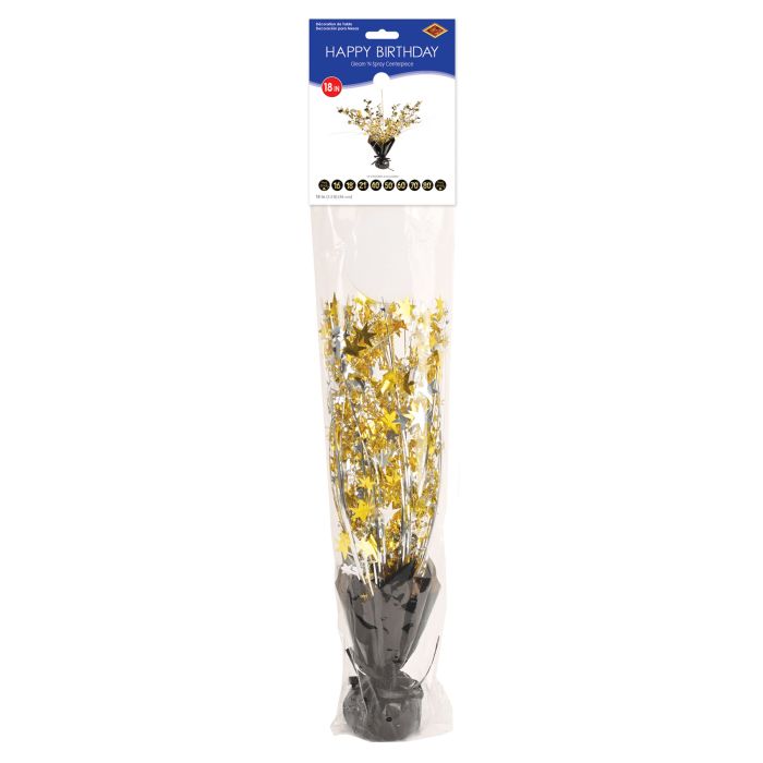 12 Pack Bulk Happy Birthday Gleam 'N Spray Centerpiece