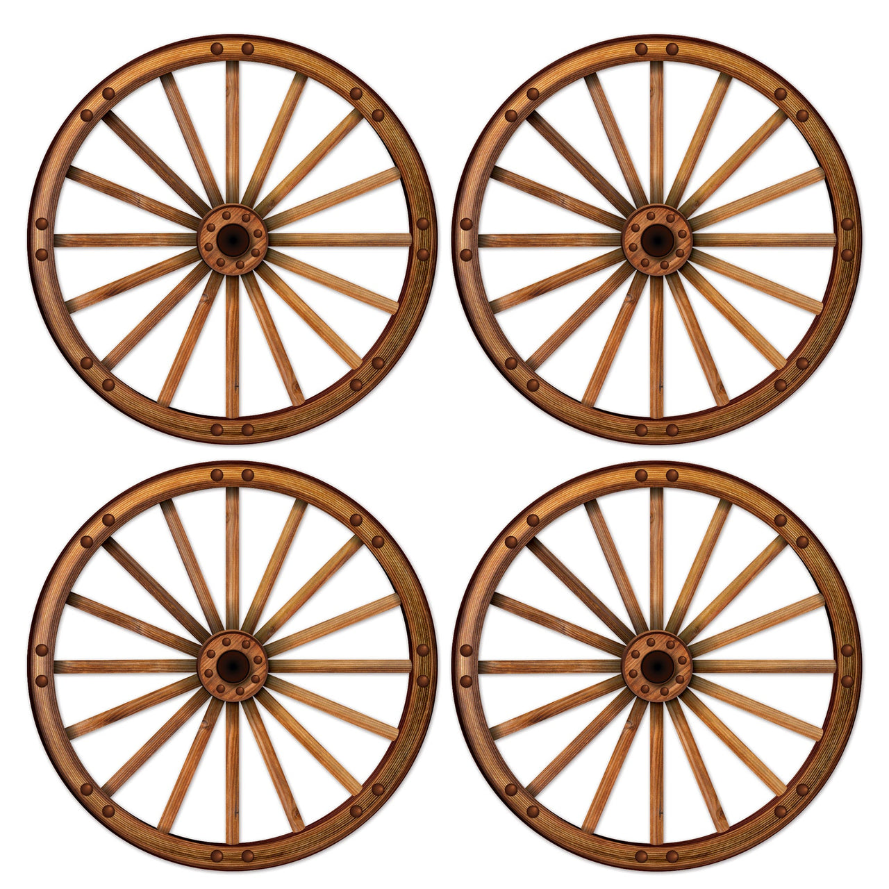 Wagon Wheel Cutout Decorations - Bulk 48 Pack