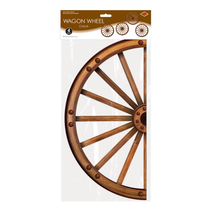 48 Pack Bulk Wagon Wheel Cutout Decorations
