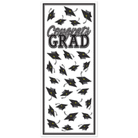 Black Congrats Grad Door Cover - Bulk 12 Pack