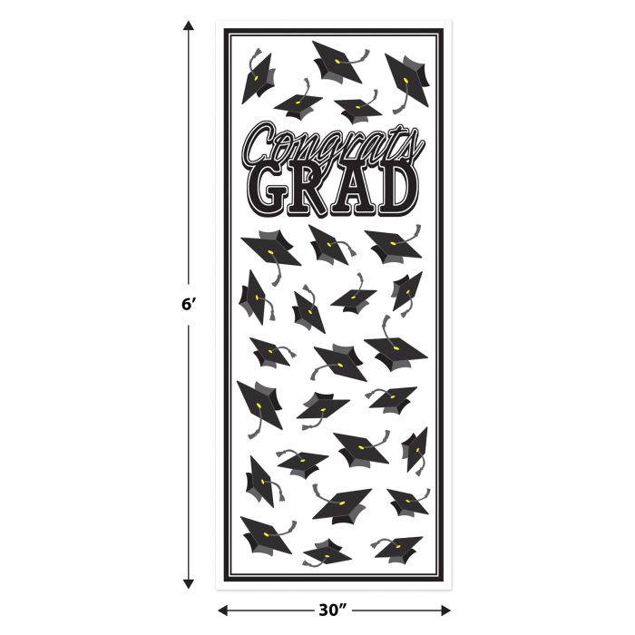 12 Pack Bulk Black Congrats Grad Door Cover