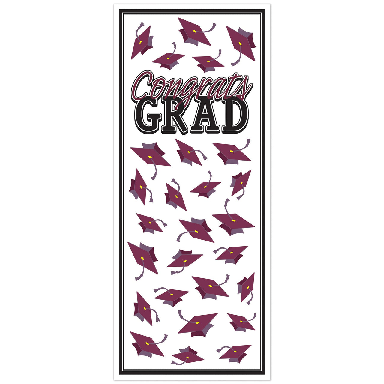 Burgundy Congrats Grad Door Cover - Bulk 12 Pack