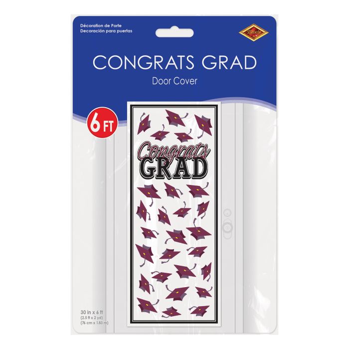 12 Pack Bulk Burgundy Congrats Grad Door Cover