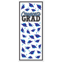 Blue Congrats Grad Door Cover - Bulk 12 Pack