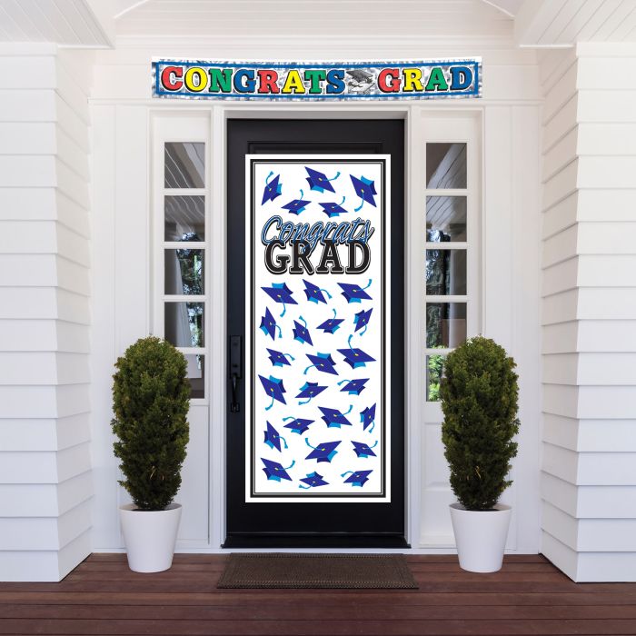 12 Pack Bulk Blue Congrats Grad Door Cover