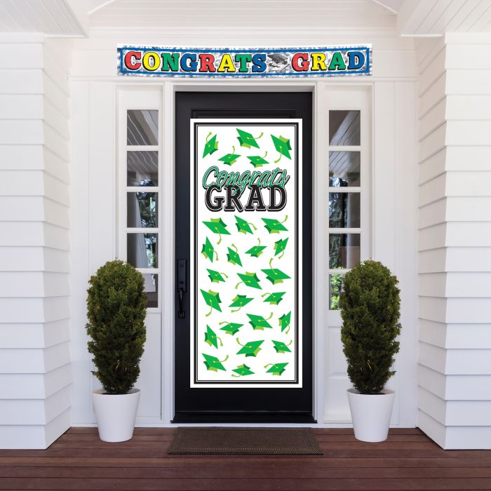 12 Pack Bulk Green Congrats Grad Door Cover