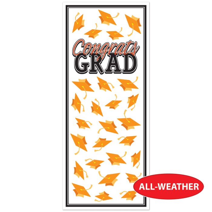 12 Pack Bulk Orange Congrats Grad Door Cover