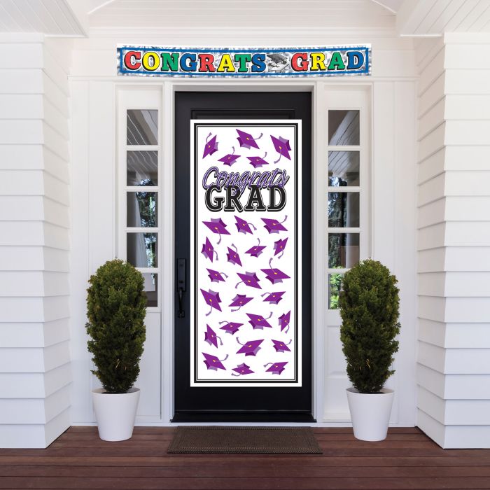 12 Pack Bulk Purple Congrats Grad Door Cover