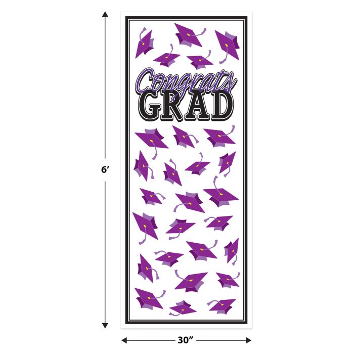 12 Pack Bulk Purple Congrats Grad Door Cover