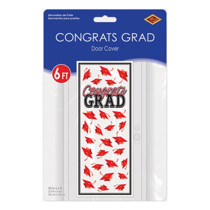 12 Pack Bulk Red Congrats Grad Door Cover