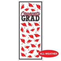 12 Pack Bulk Red Congrats Grad Door Cover