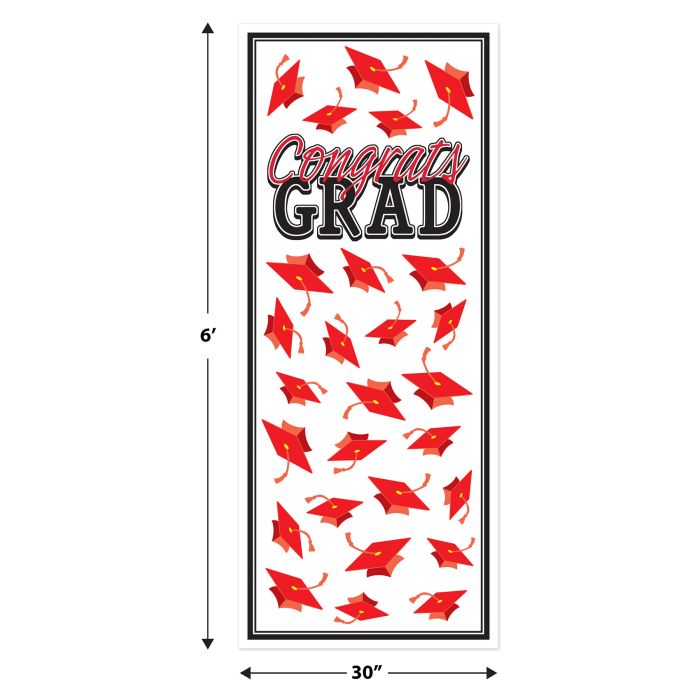 12 Pack Bulk Red Congrats Grad Door Cover