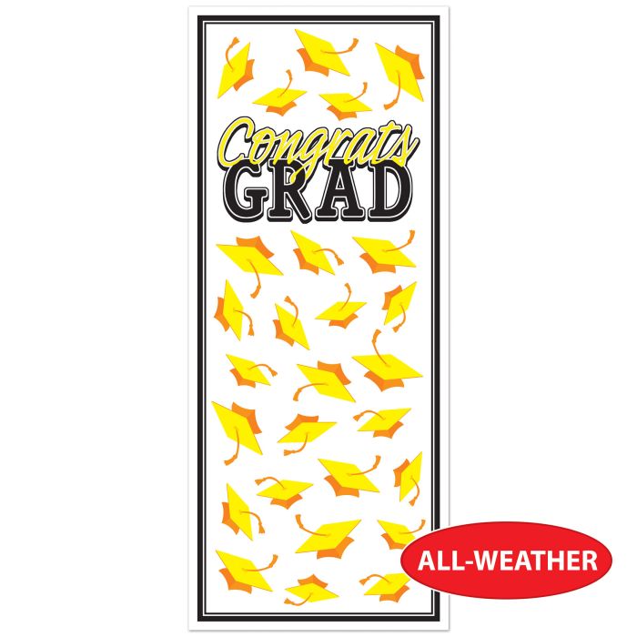 12 Pack Bulk Yellow Congrats Grad Door Cover