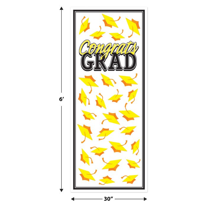 12 Pack Bulk Yellow Congrats Grad Door Cover