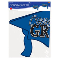 24 Pack Bulk Blue Congrats Grad Cutout Decorations