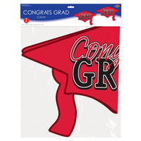 24 Pack Bulk Red Congrats Grad Cutout Decorations